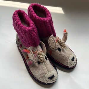 Garnet Hill Kids Llama Slippers